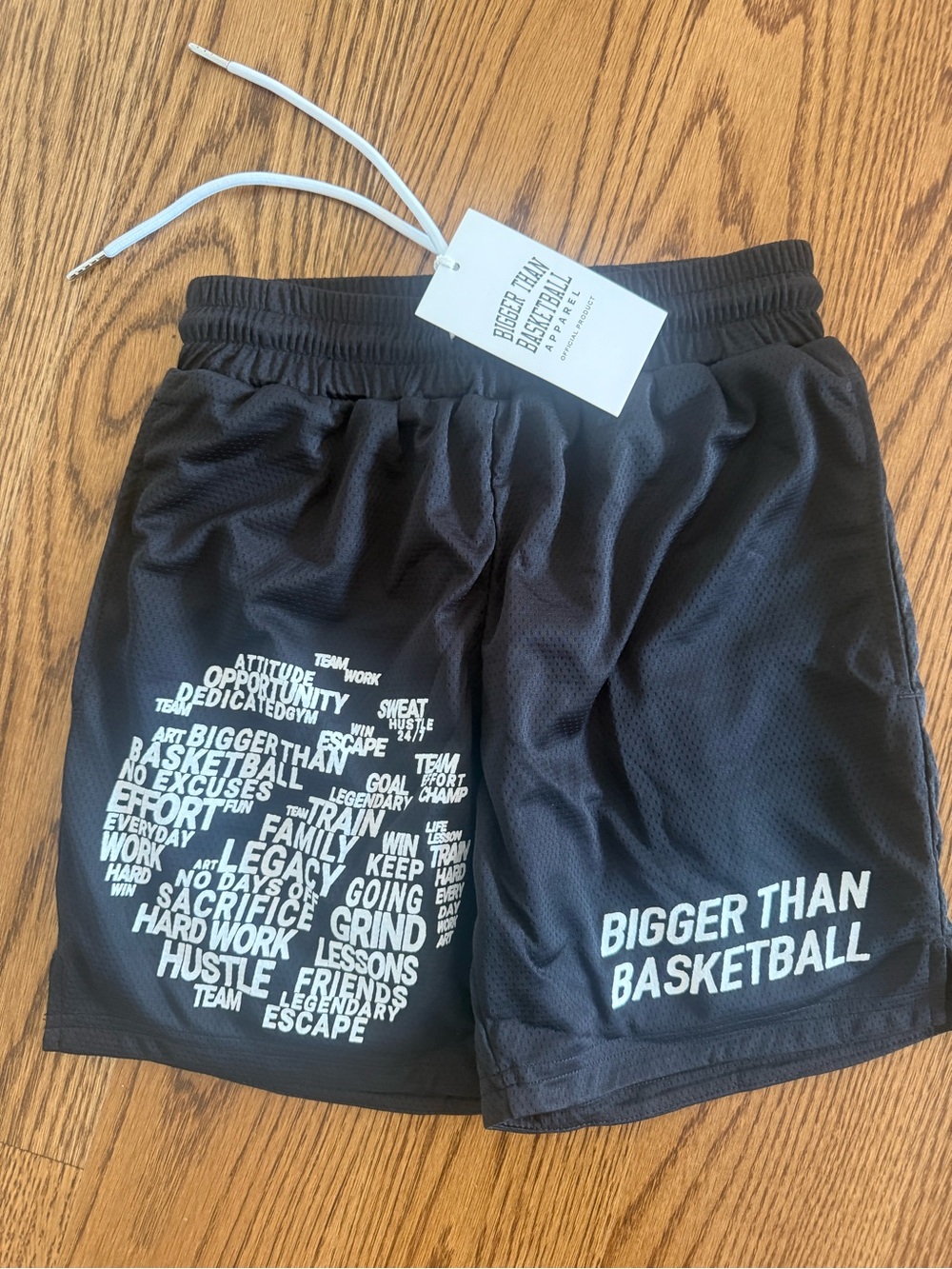 Kids Black 'Bigger Than Basketball' Athletic Shorts